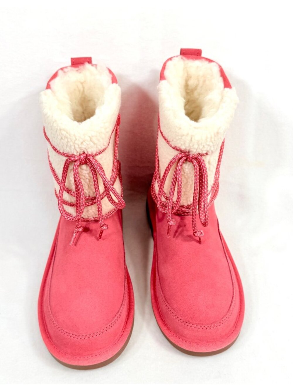 Koolaburra By UGG Youth Pink Suede Faux Fur Winter Boots Size 3 New